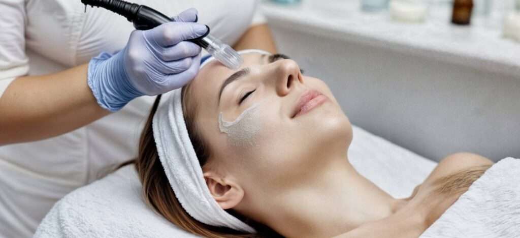 mujer-recibiendo-tratamiento-hydrofacial-brassia